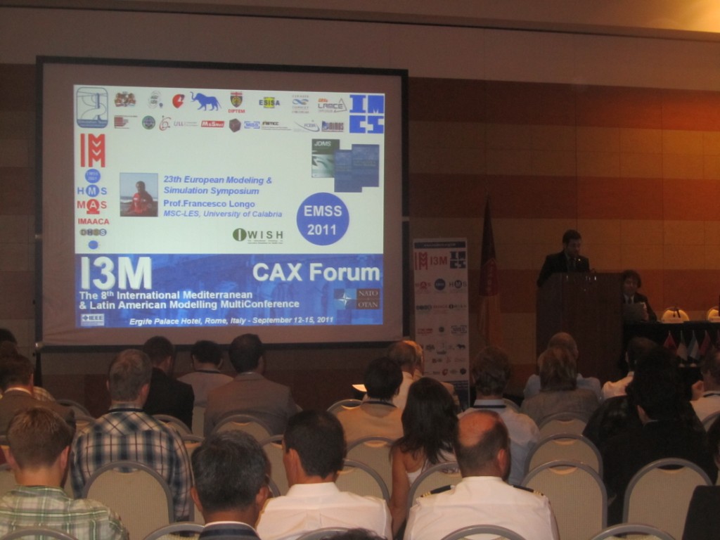 	I3M2011 / CAX Forum Opening - Prof.Longo (EMSS General Chair and MSC-LES Responsible) presenting the European Modelling & Simulation Symposium	