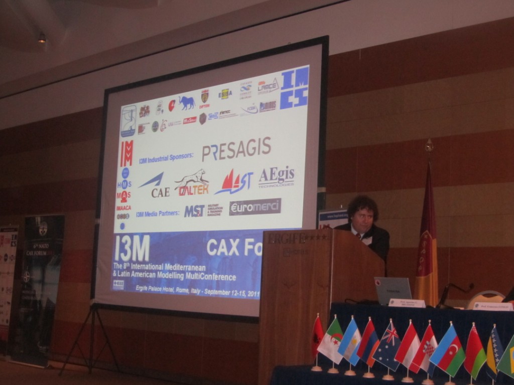 	I3M2011 / CAX Forum Opening - Prof.Bruzzone presents the I3M Industrial Sponsors and Media Partners	