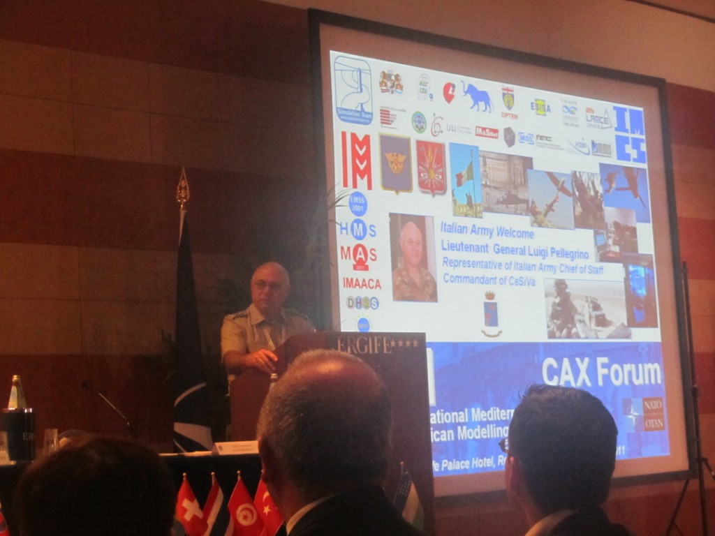 	I3M2011 / CAX Forum Opening - Lieutenent General Pellegrino (Director CeSiVa and Representative of Italian Army Chief of Staff) provides the Welcome to I3M/CAX Forum	