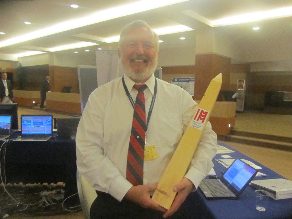 	I3M2011 / CAX Exhibition - Bill Waite with the Aegis Technologies I3M Industrial Sponsor Obelisk Awards 	