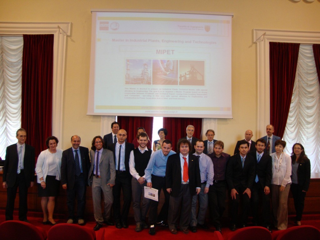 	Mastering Industrial Plant Engineering and Technologies: Genoa University Master Program, MIPET 2011	