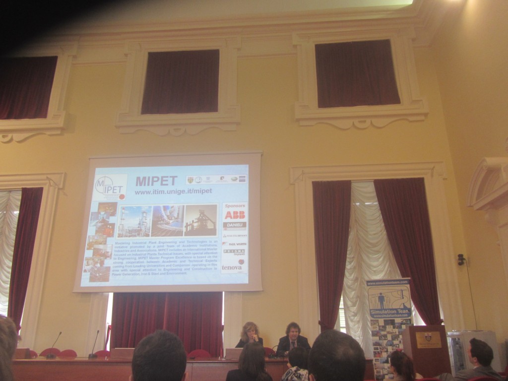 	Prof.Agostino G.Bruzzone, President of MIPET Genoa University, Prof.Patrizia Perego, Vice Dean Polytechnic School Genoa University at the Opening	