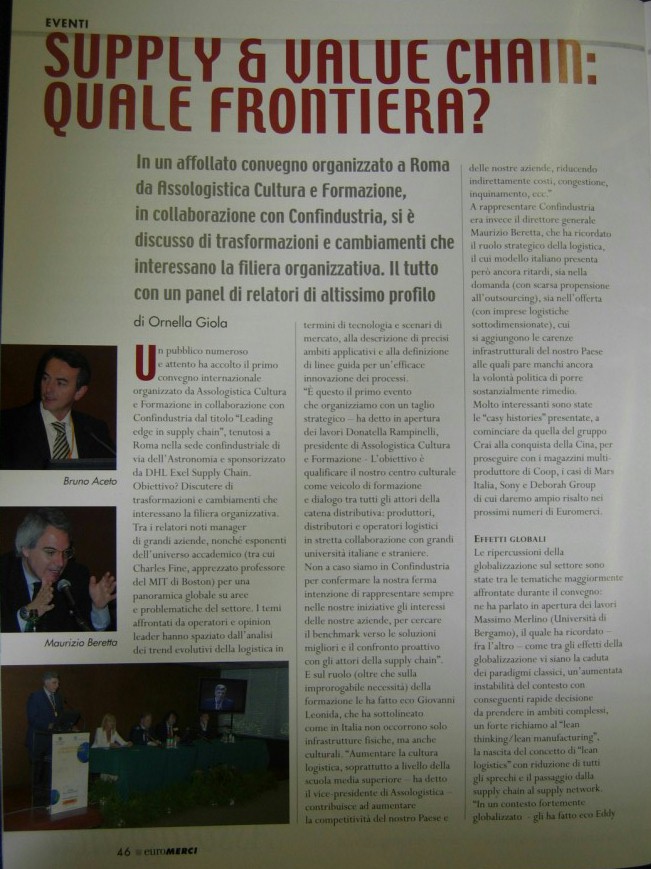 Euromerci n.7/8 July/August 2007 - Supply & Value Chain What Frontier? - Page 46