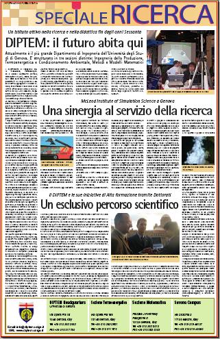 Repubblica October 2006 - DIPTEM: Future is Here