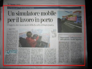 May 29, 2010, La Stampa, Un Simulatore Mobile per il Lavoro in Porto